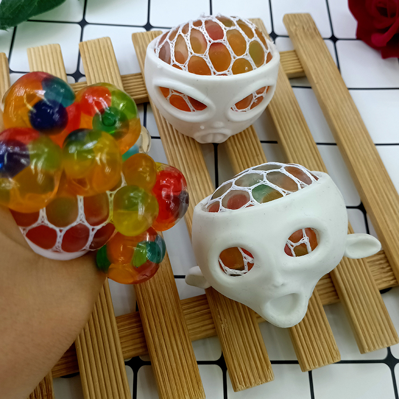 发泄球 鬼节创意5.0发泄鬼头葡萄球捏捏乐整人挤压玩具厂家直销