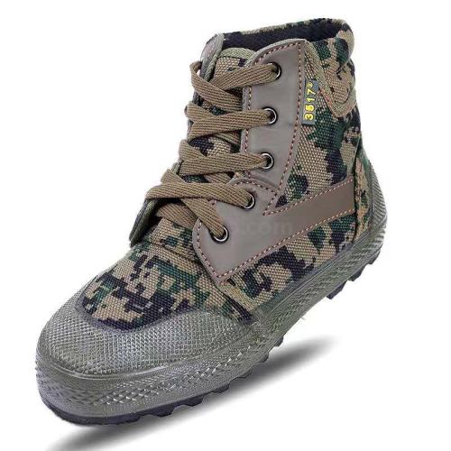 Authentic 3517 Liberation Shoes High-Top Camouflage Shoes Men‘s Training Shoes Rubber Shoes Wear-Resistant Labor Protection Work Shoes Breathable Canvas Shoes