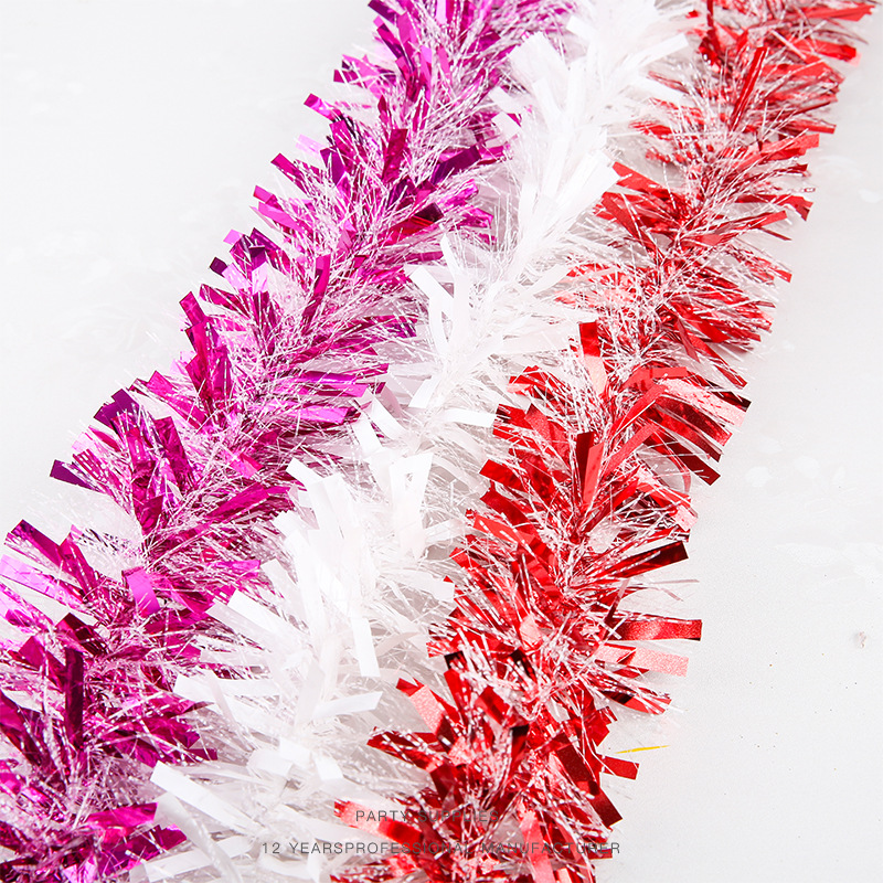 彩亮雪花点细丝抛丝毛条彩条 晚会酒吧商场KTV幼儿园装饰拉花茜草