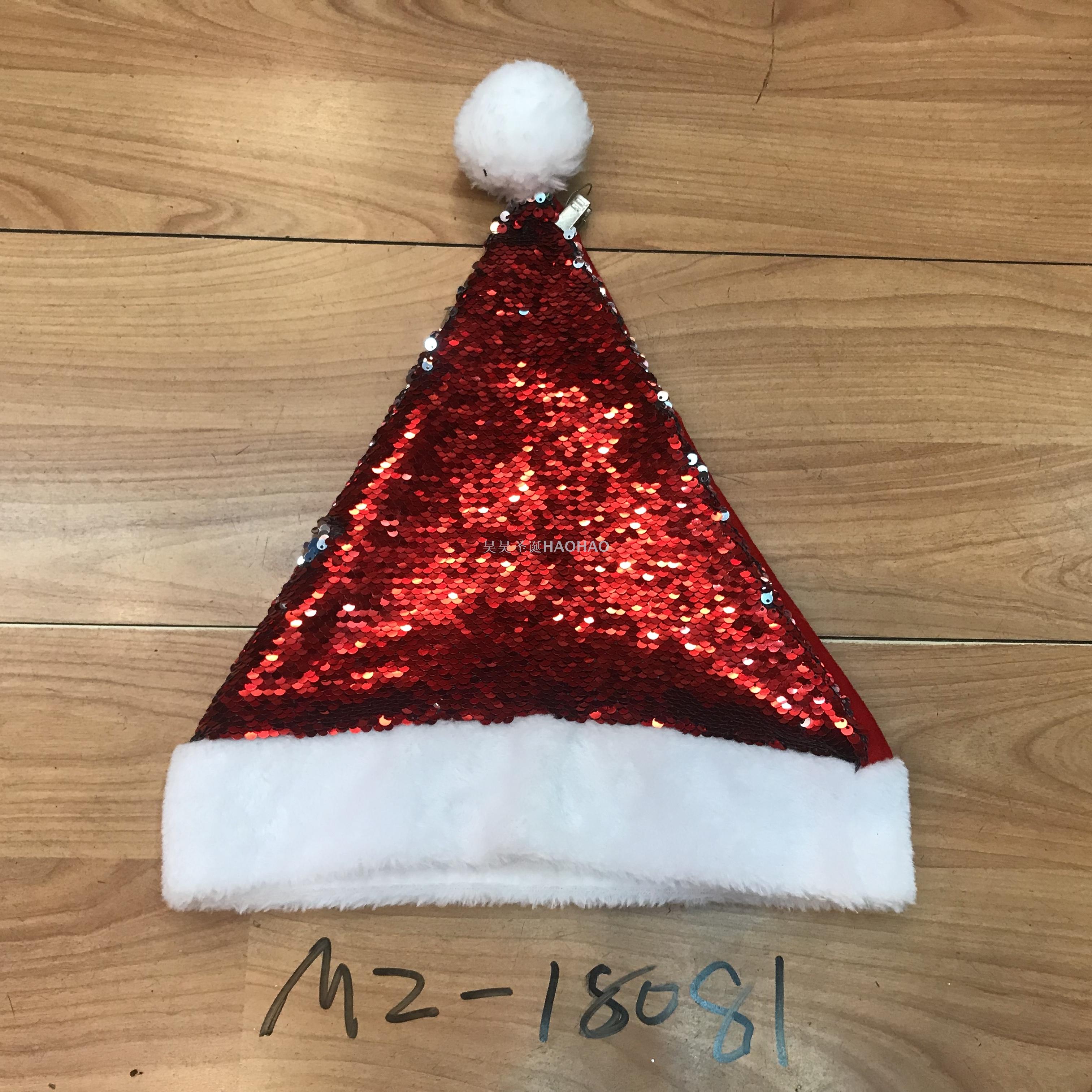 圣诞帽子圣诞帽子节日派对无纺布圣诞帽热销圣诞帽短毛绒挂片帽