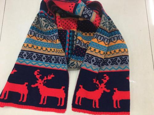 self-produced autumn and winter korean style christmas double-sided thickened deer scarf couple lengthened wool knitted deer scarf