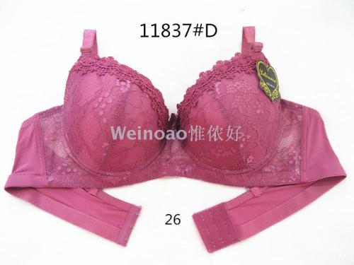 cross-border european code with steel ring lace water soluble flower large size comfortable sexy women‘s bra d cup