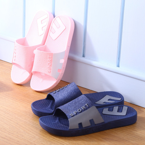 * Home Slippers Summer Bathroom Soft Bottom Home Indoor Blowing Non-Slip Couple Bathing Home Summer Slippers