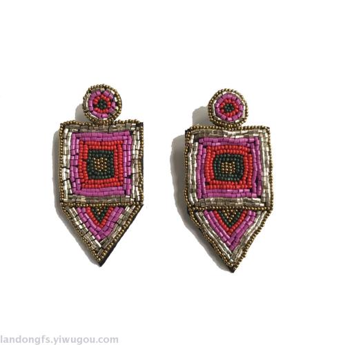 new european and american popular fashion high quality handmade geometric ethnic style earrings earrings