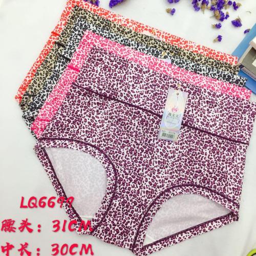 Foreign Trade Underwear Domestic Sales Women‘s Leopard Print Briefs High Waist Mummy Pants Factory Direct Sales 