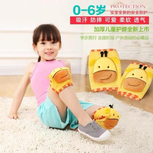 new towel material cartoon embroidered knee pad baby crawling protection supplies children sports anti-collision adjustable