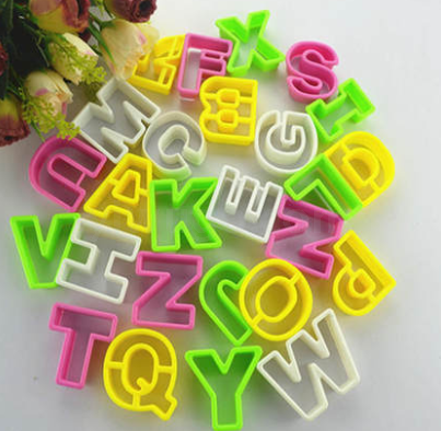 Baking 26 English Alphabet Cookie Fondant Mold Fondant Tool Handwriting Phrase Printing Toy