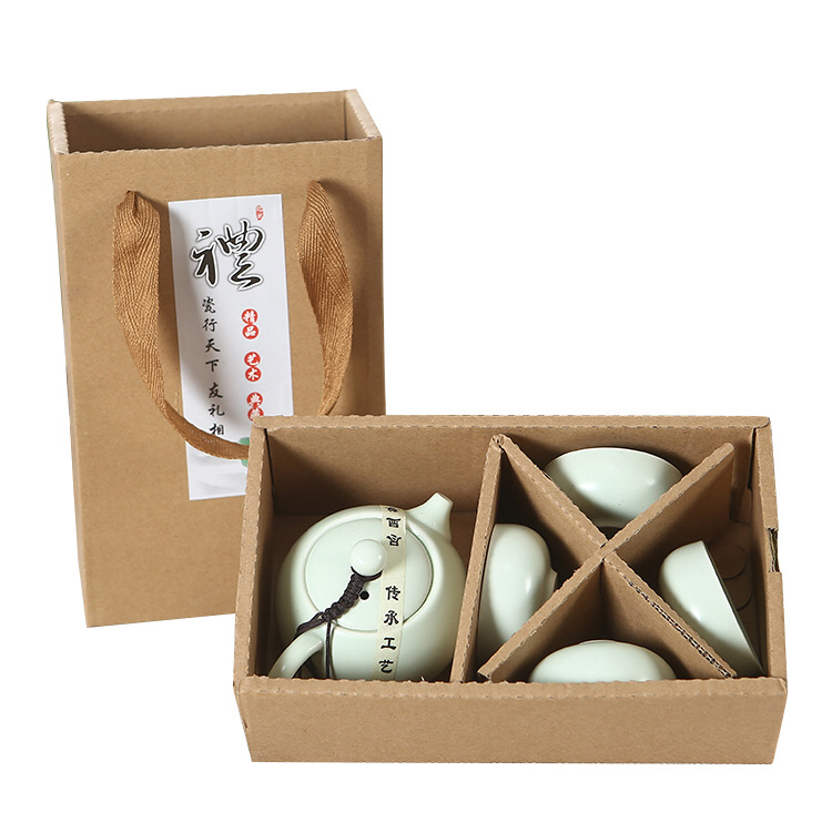 批发定窑西施壶功夫茶具套装 陶瓷茶杯商务促销伴手礼品定制lo