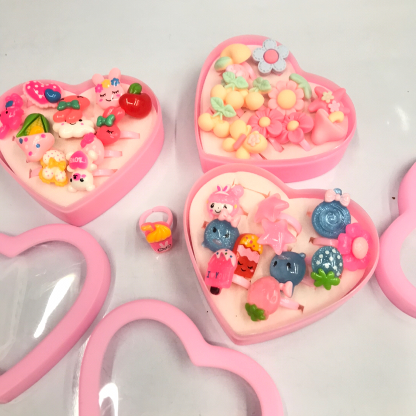 儿童戒指随机混款小可爱小清新小盒子装12个装详情5