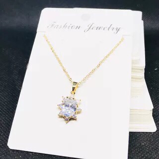 color copper zircon micro diamond necklace 18k electroplated real gold gold coated copper non-fading clavicle chain factory wholesale