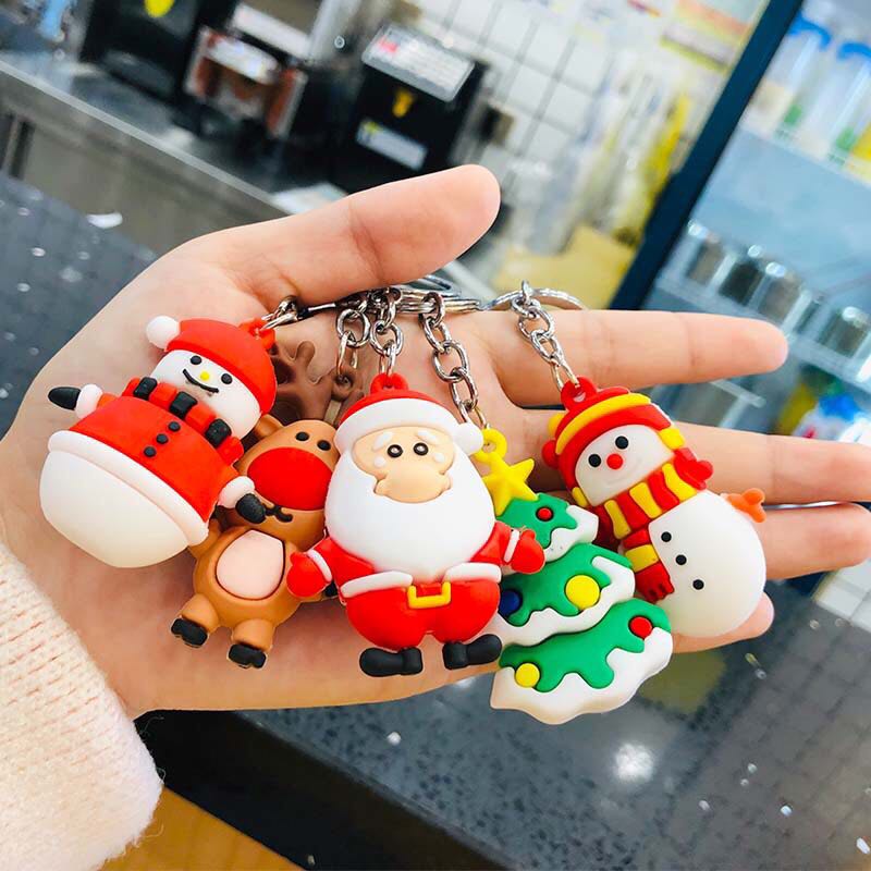 Santa Claus Keychain Cartoon Bag Soft Pendant Christmas Gift Doll Pendant New