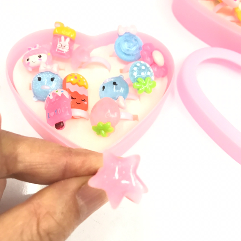 儿童戒指随机混款小可爱小清新小盒子装12个装详情7