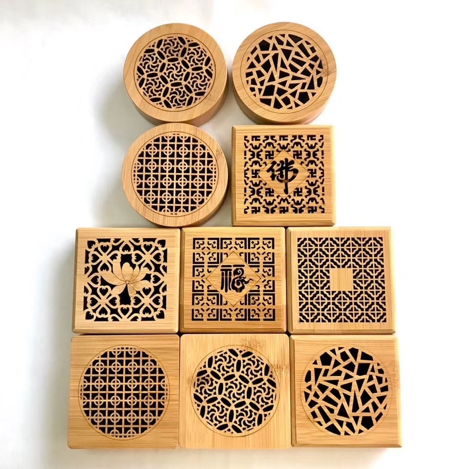 竹子香盒盘香炉