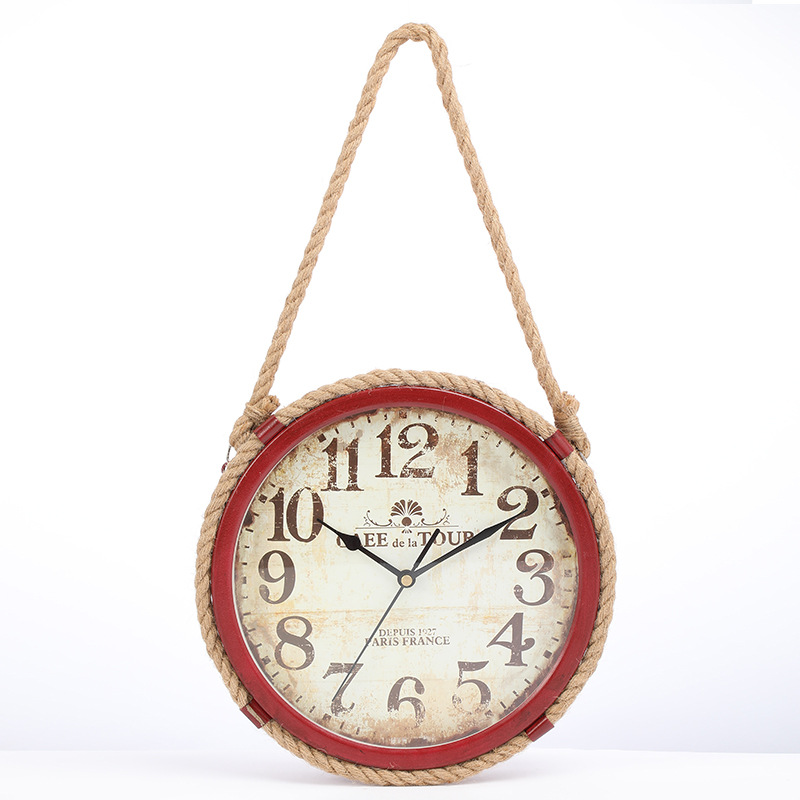 厂家直销客厅简约挂钟 复古摆件时钟创意工艺品挂饰现货