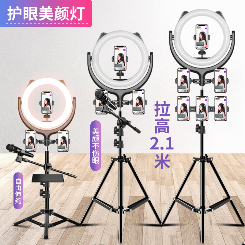 麦克风支架手机直播三脚架平板ipad夹子多功能通用主播自拍照摄影