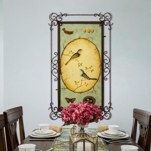 nordic american country wall hanging yellow flowers and birds hanging painting iron imitation old wall decoration country wall decoration decorations