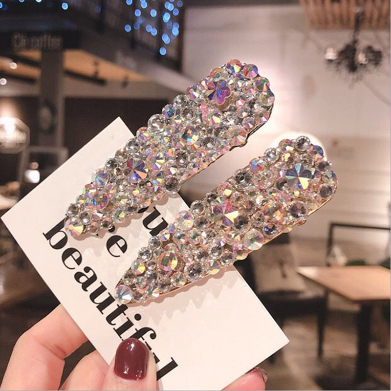 2020春夏韩版少女碎钻几何鸭嘴夹 气质网红淑女刘海发夹发饰代发