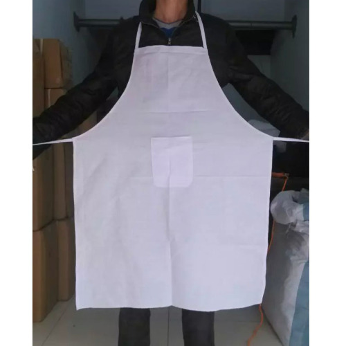 Textile Food Factory Restaurant Kitchen Cleaning Factory Polyester Cotton Apron Labor Protection Apron White Cleaning Apron Textile