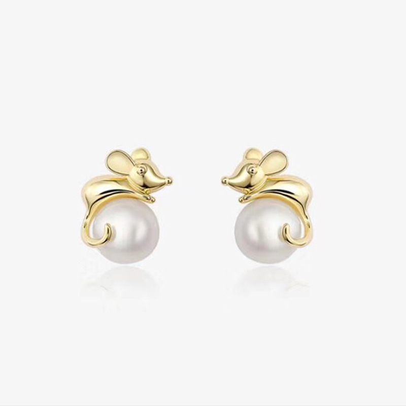 生肖耳环女可爱老鼠耳钉2020新款潮耳坠网红气质个性时尚韩国耳饰