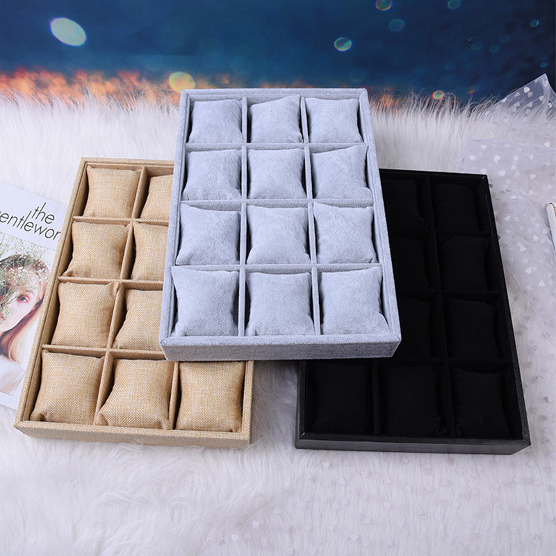 新款12格手镯手链饰品展示盒收纳盒子手表展示收纳盒一件代发