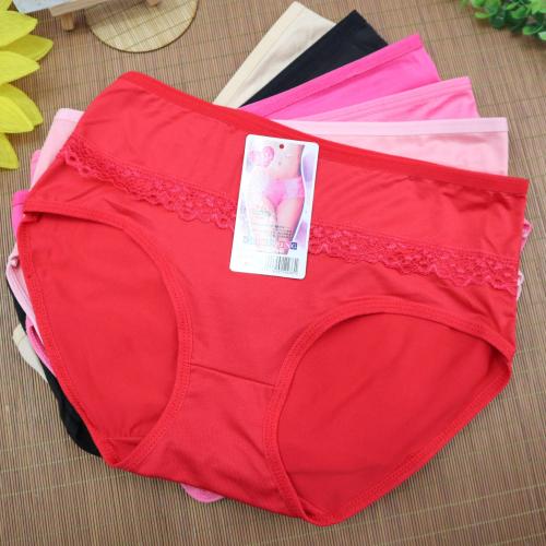 Hot Selling Women‘s Milk Ribbon Lace Briefs Solid Color Medium and Low Waist Girl Pants Stall Foreign Trade Wholesale
