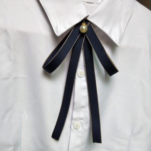 Uniform Bow Tie Shirt Women‘s Girls‘ Accessories College Style Ribbon Bow Student Bow Tie All-Match Ribbon Pearl