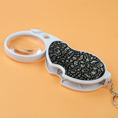 6901c 6901c1 Folding Keychain Magnifying Glass LED Light Double Lens Authenticity of Jewelry Magnifying Glass *