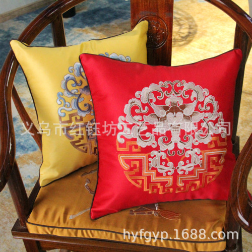 new chinese style embroidered pillow classic chinese style rosewood sofa cushion wedding pillow festive rectangular pillowcase