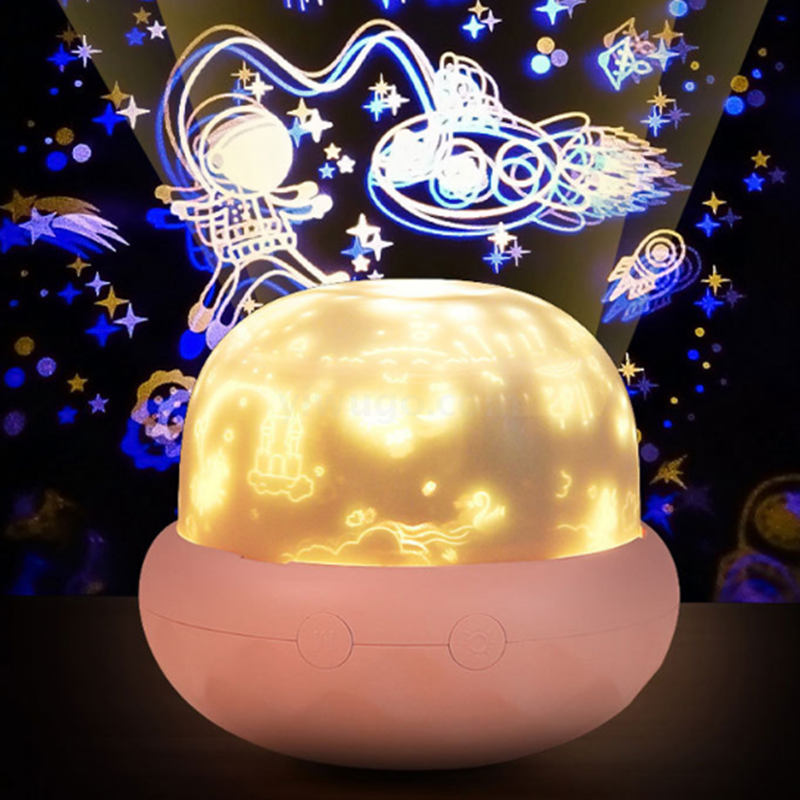 中夫新品蘑菇朵朵投影灯床头小夜灯迷你小巧蘑菇造型投影小夜灯