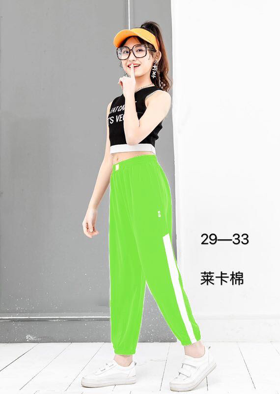 童装2020夏款新款女大童8-15岁时尚莱卡棉舒适柔软吸汗运动九分裤