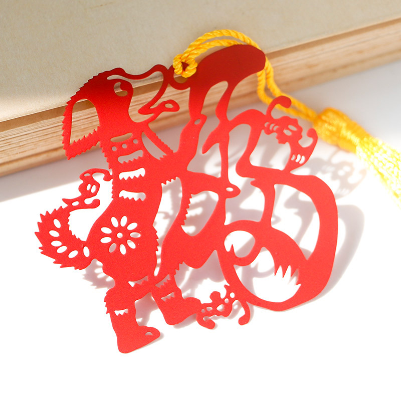 生肖书签现货定制中国风流苏文创外事礼品礼物不锈钢书签套装现货