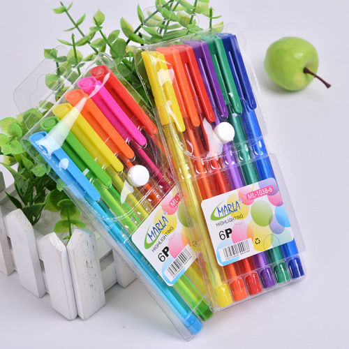 Factory in Stock Triangle Pen 6 10 12 Color Ballpoint Pen Student Color Ballpoint Pen Snap Bag Stationery
