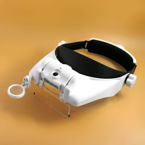 new mg82000mc head-mounted led magnifier 5 sets of lens repair helmet magnifier