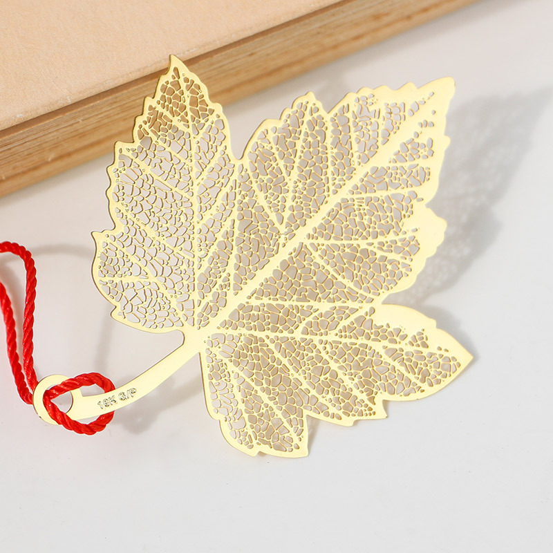 金属书签 叶脉书签定制黄铜镂空腐蚀旅游景区礼品刻字创意书签