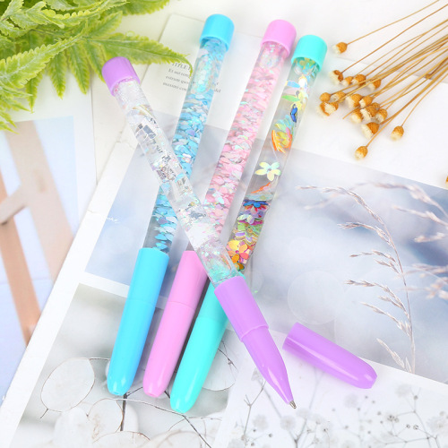 Korean Style Creative Trending Magic Wand Gel Pen TikTok Same Style Colorful Quicksand Signature Pen Fresh Girl Heart Pen