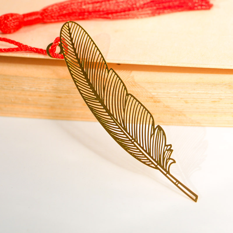 金属蚀刻电脑片厂家定制黄铜羽毛校园文创精美文具学生用品批发