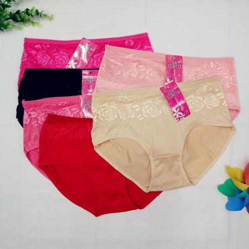 hot selling women‘s milk ribbon lace solid color briefs medium and low waist comfortable girl pants stall foreign trade wholesale