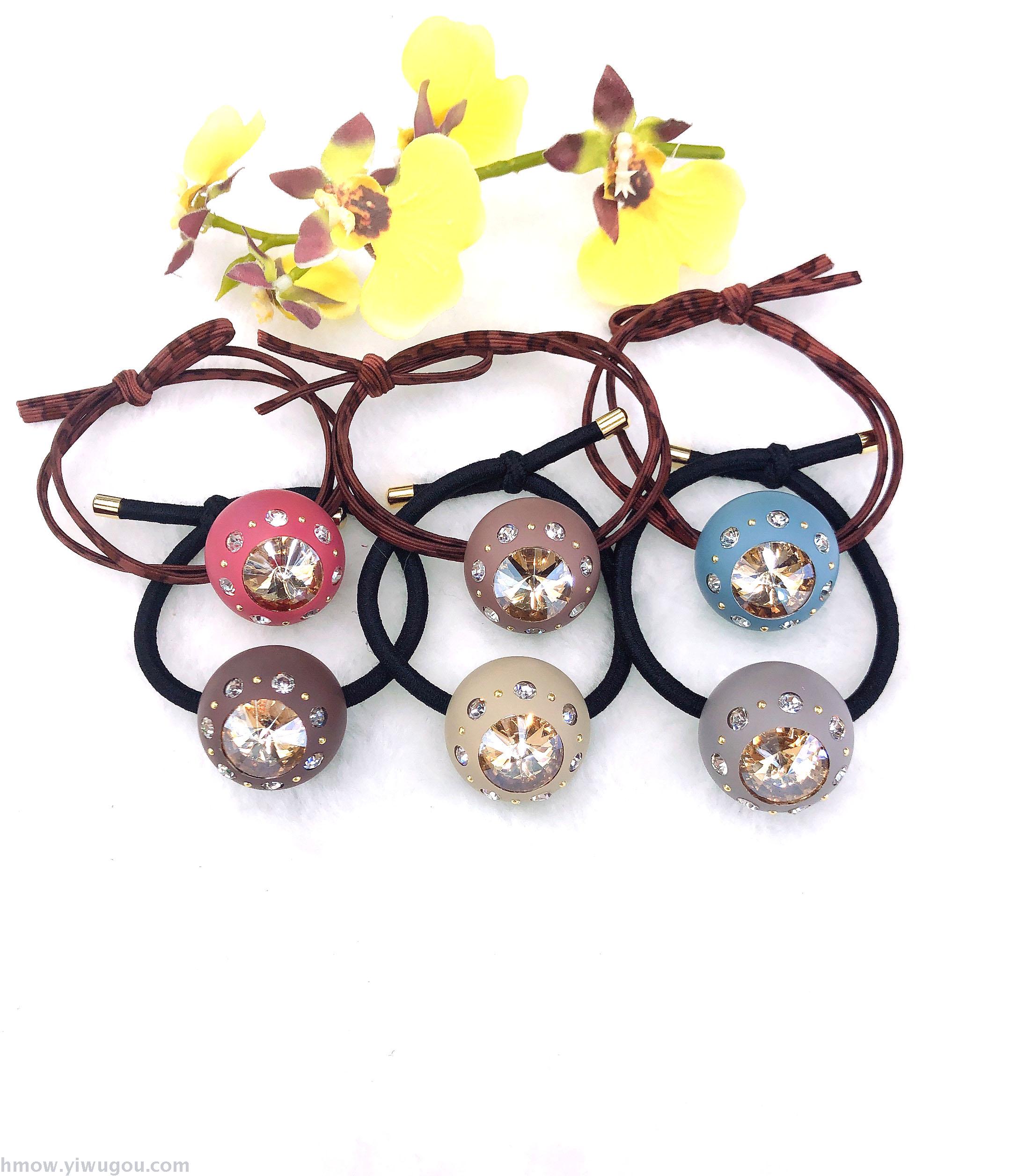 韩国爆款发箍女圆球镶钻发圈扎头发饰品发绳网红头绳扎马尾发饰