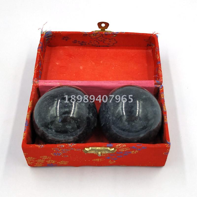 礼盒装天然玉石头健身球 手球 按摩保健强身健体中老年人送礼佳品