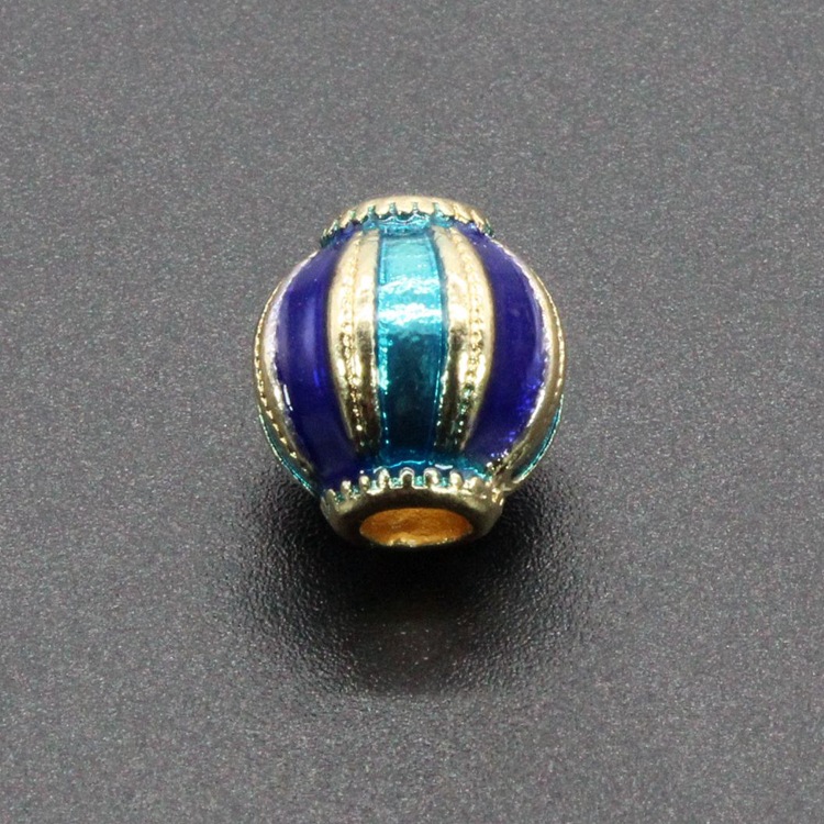 合金滴油烧蓝珐琅古风DIY饰品配件隔珠景泰蓝11mm*10mm大孔珠022