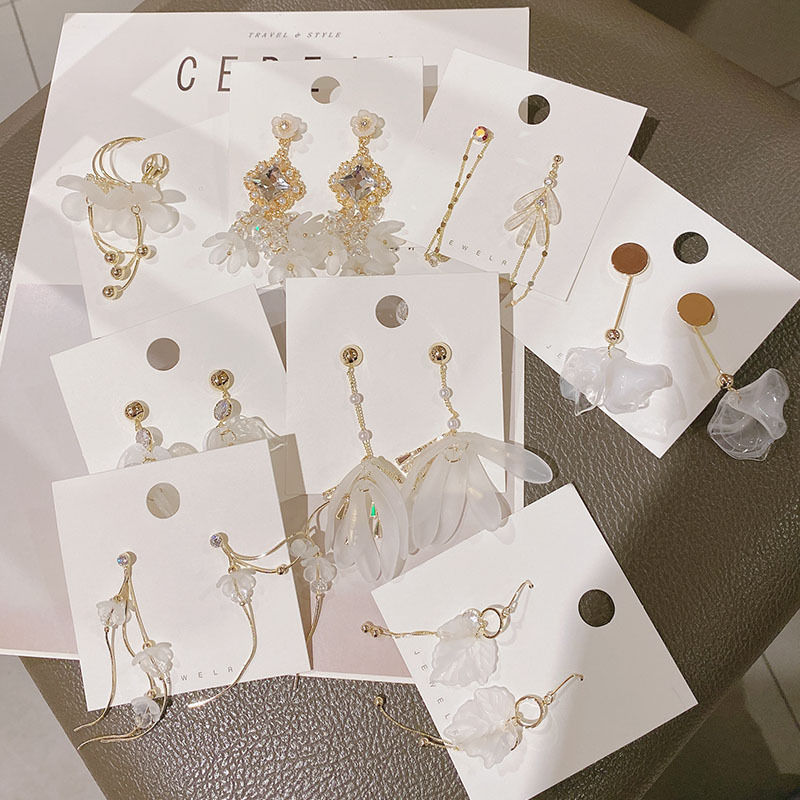 新款银针防过敏半透明耳环耳线时尚百搭气质淑女东大门个性靓批发