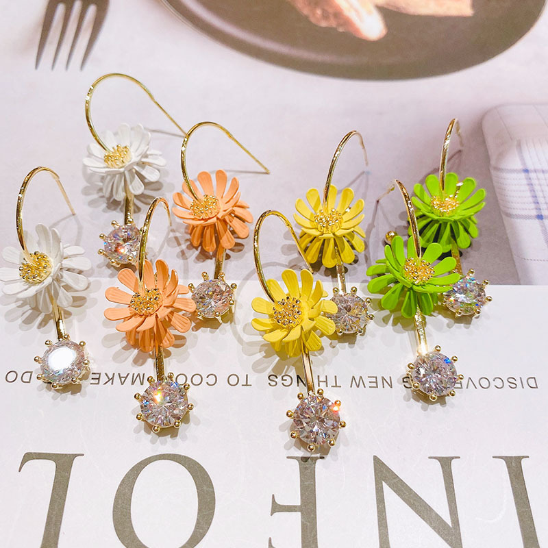 20春夏锆石耳饰925银针东大门花时尚清新气质网红耳坠防过敏批发