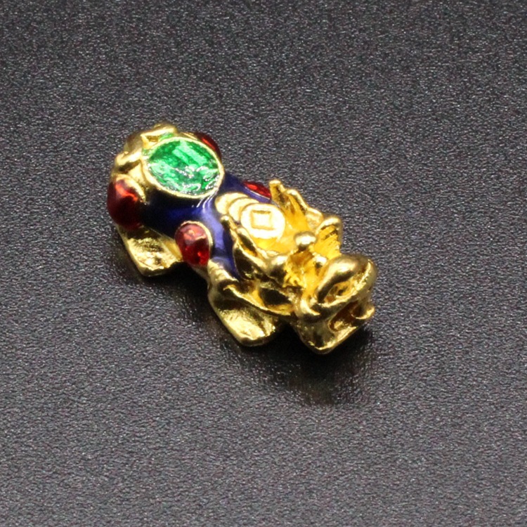 合金滴油烧蓝珐琅DIY佛珠串链配件景泰蓝20*10貔貅珠子066