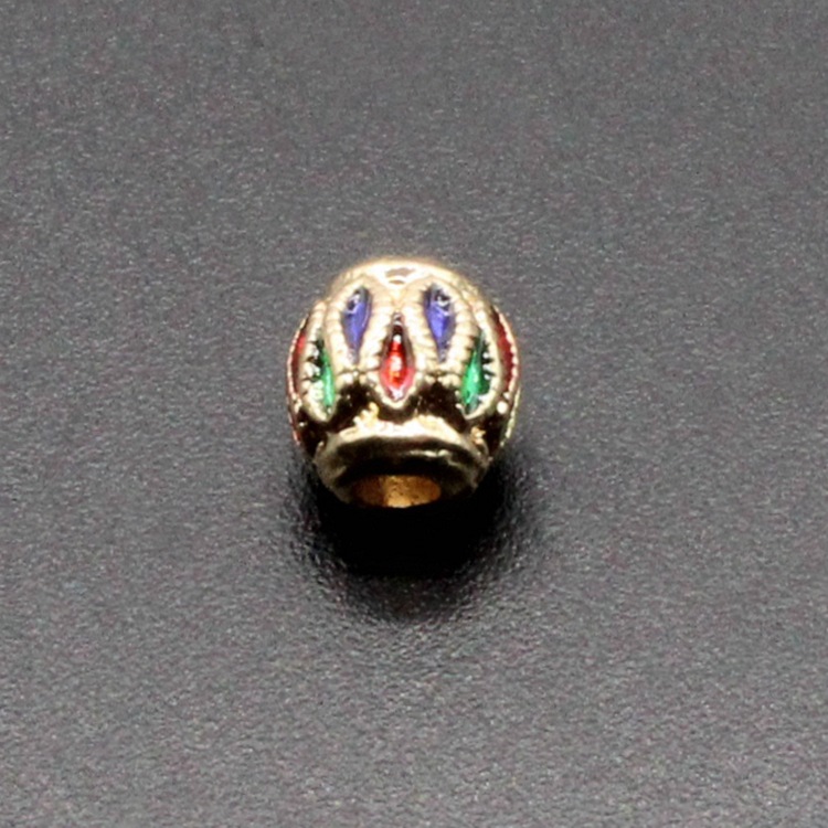 合金滴油烧蓝珐琅古风DIY佛珠串链饰品配件景泰蓝6mm圆珠001