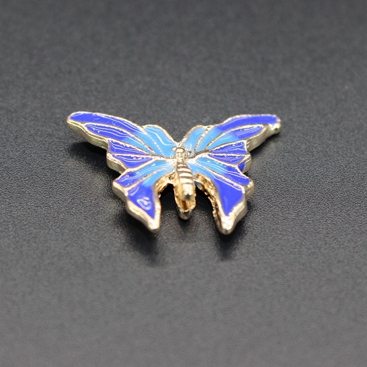 合金滴油烧蓝珐琅DIY饰品配件隔珠背云景泰蓝23*19蝴蝶珠子047