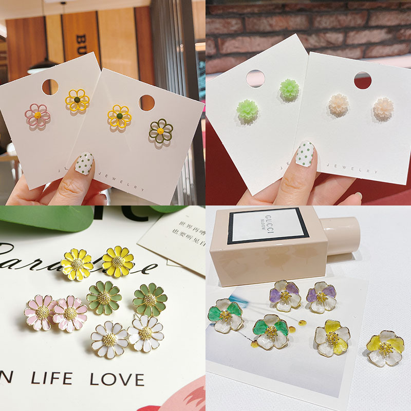 20新款春夏太阳花雏菊银针可爱田园清新女耳钉耳环东大门日韩风