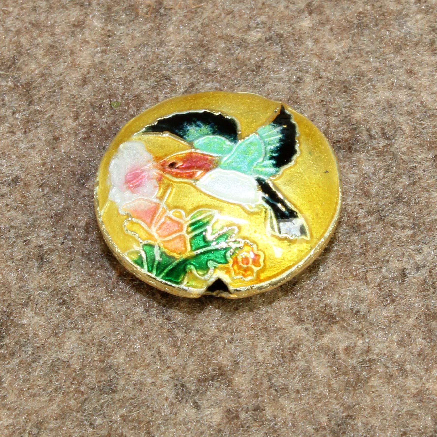 传统景泰蓝烧蓝DIY饰品配件背云隔珠冲压珐琅（银蓝）19mm蜂鸟