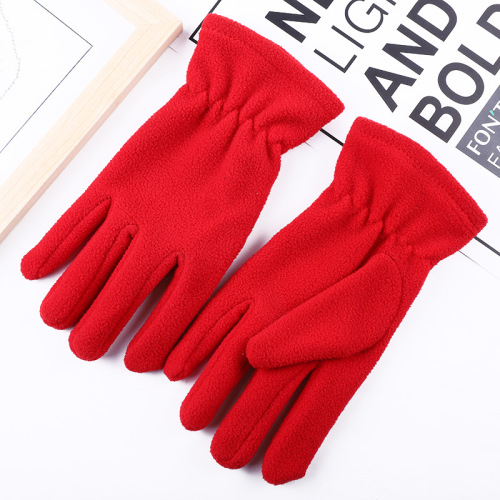 Factory Direct Wholesale Winter Thickened Velvet Bag Finger Gloves Knitted Antifreeze Warm Polar Fleece finger Gloves 