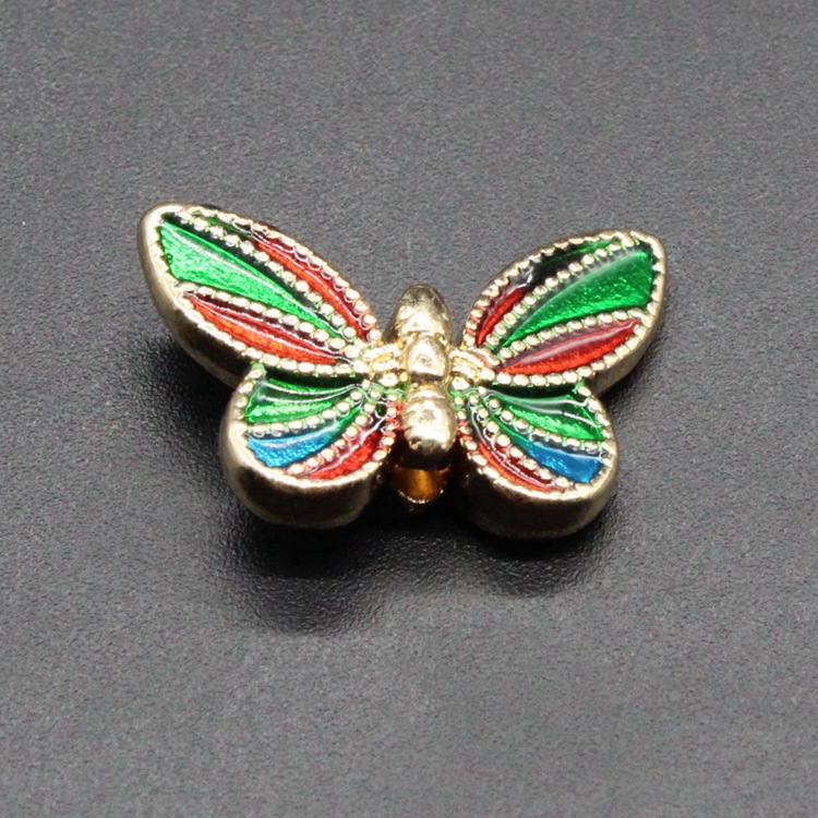 合金滴油烧蓝珐琅DIY饰品配件背云隔珠景泰蓝21*14蝴蝶珠子055