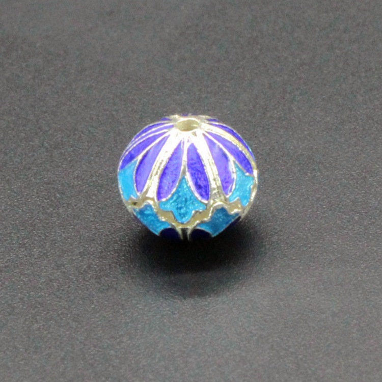 合金滴油烧蓝珐琅古风DIY饰品配件隔珠背云景泰蓝10*9珠子039